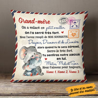 Personalized French Maman Grand-mère Elephant Mom Grandma Pillow AP141 65O58 (Insert Included) thumb 1