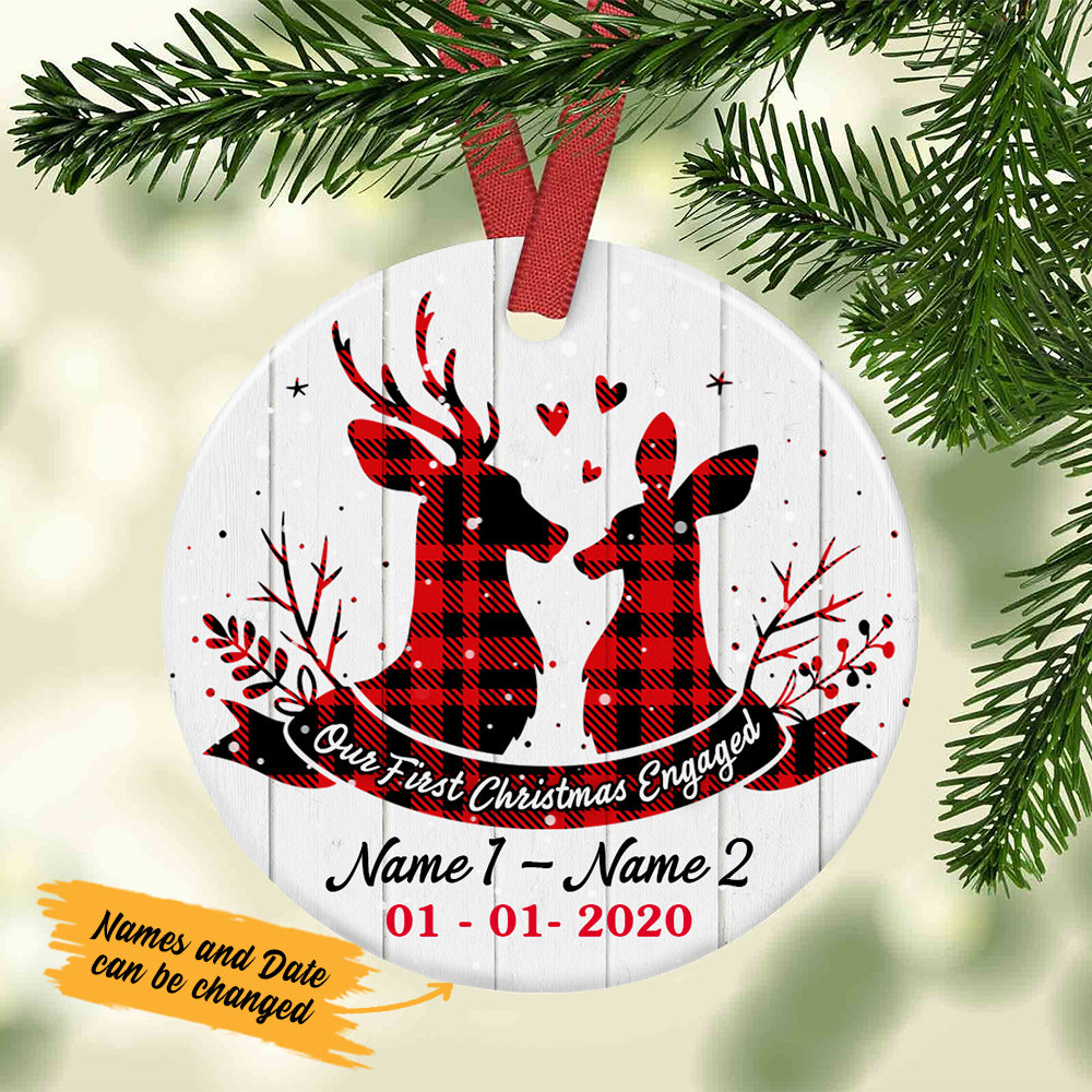 Personalized Deer Hunting Couple First Engaged  Ornament SB101 26O47