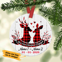 Personalized Deer Hunting Couple First Engaged  Ornament SB101 26O47 thumb 1