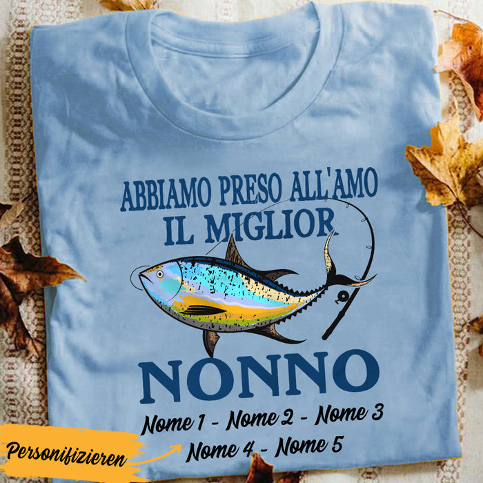 Personalized Italian Papà Nonno Pesca Fishing Dad Grandpa T Shirt AP95 65O36 1