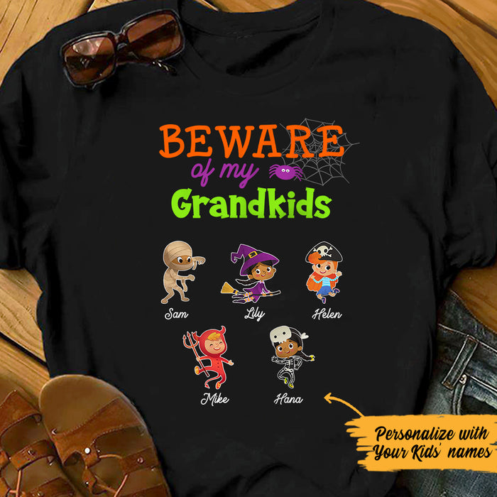 Personalized Halloween Beware Of Grandkids T Shirt JL152 65O57 1