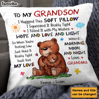 Personalized Gift For Grandson Bear Hug This Pillow 27060 thumb 1