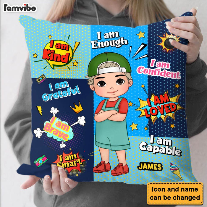 Personalized Gift For Grandson Affirmation Comic Pillow 30506 1