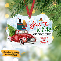 Personalized Red Truck Couple Christmas Benelux Ornament NB124 95O53 thumb 1