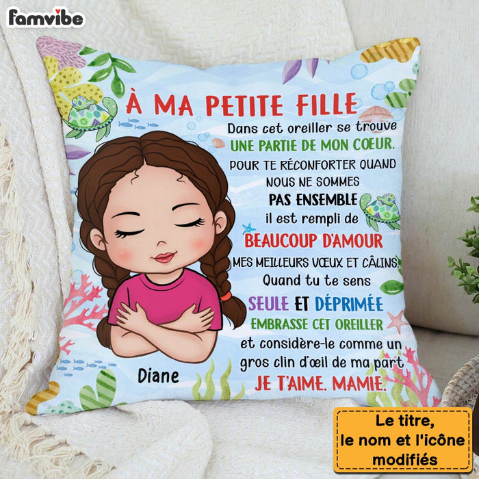 Personalized Gift For Granddaughter French Turtle Hug This Pillow 30834 1