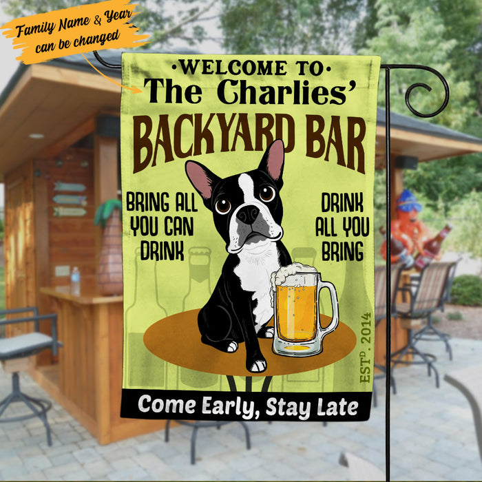 Personalized Boston Terrier Dog Bar Flag AG181 73O53 1