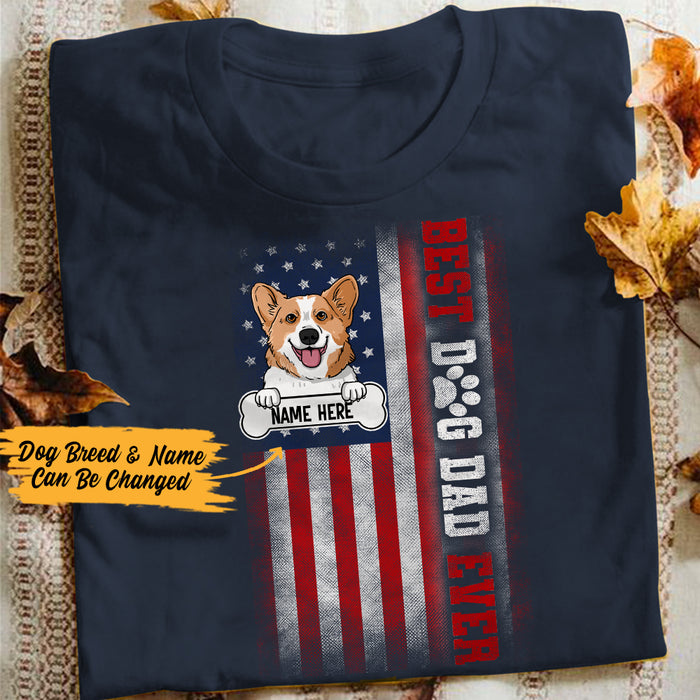 Personalized Patriotic Flag Dog Dad T Shirt MY105 65O36 1