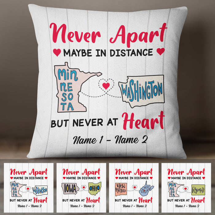 Personalized Never Apart Long Distance  Pillow SB2444 30O47 (Insert Included) 1