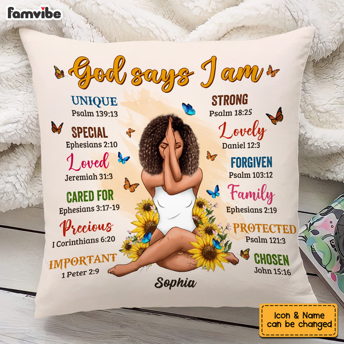 Personalized God Says Daughter Sunflowers Pillow SB52 32O53 1