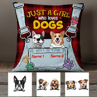 Personalized Just A Girl Who Loves Dog Pillow FB33 67O53 (Insert Included) thumb 1