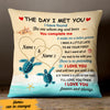 Personalized Couple Beach Turtle Pillow JN92 30O47 (Insert Included) 1