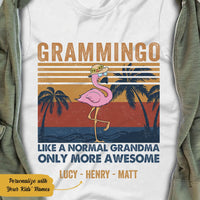 Personalized Flamingo Grandma  White T Shirt JN133 85O58 thumb 1