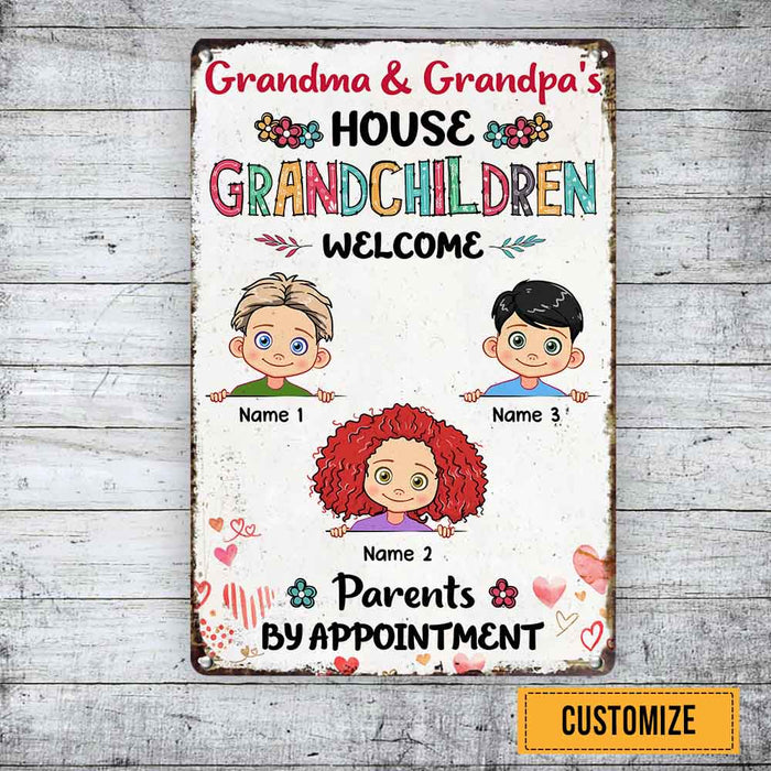 Personalized Grandma Grandpa House Metal Sign JL72 95O58 1