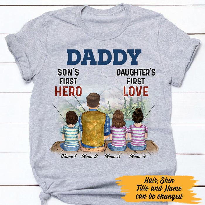Personalized Fishing Dad Grandpa With Son Daughter T Shirt AP231 95O47 1