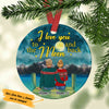 Personalized Couple Love You To The Moon Christmas  Circle Ornament NB96 30O53 1