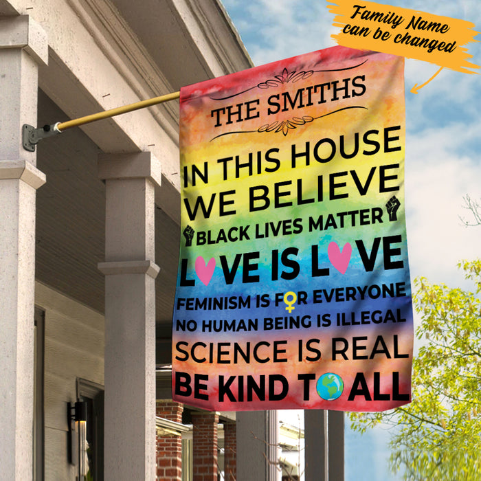 Personalized We Believe Hippie House Flag JL94 73O57 1