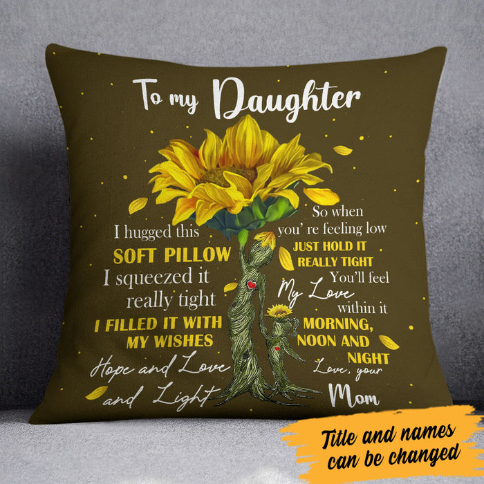Personalized Daughter Sunflower Tree Pillow JR281 95O60 1