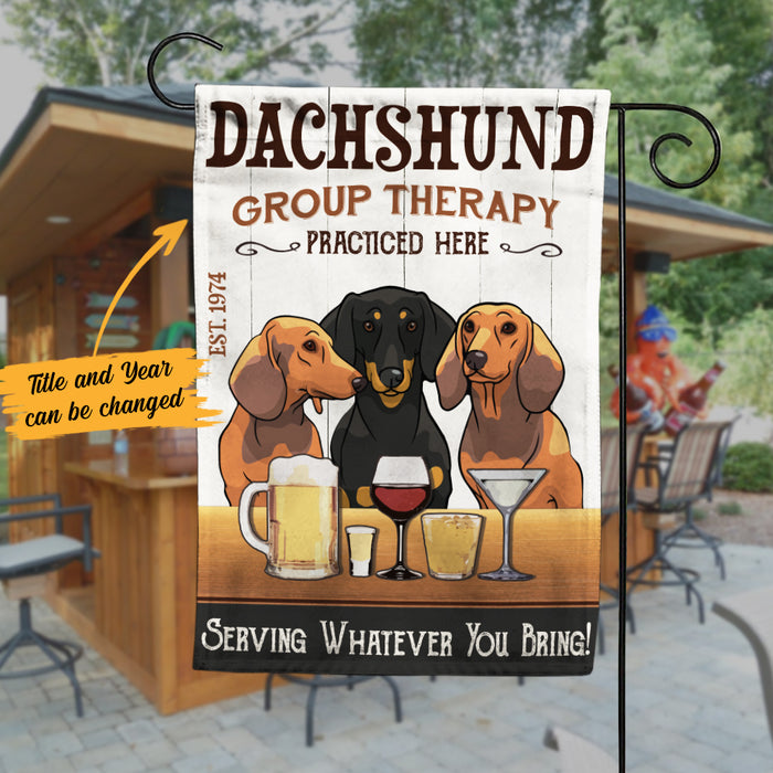 Personalized Dachshund Dog Bar Group Therapy Flag AG192 87O58 1