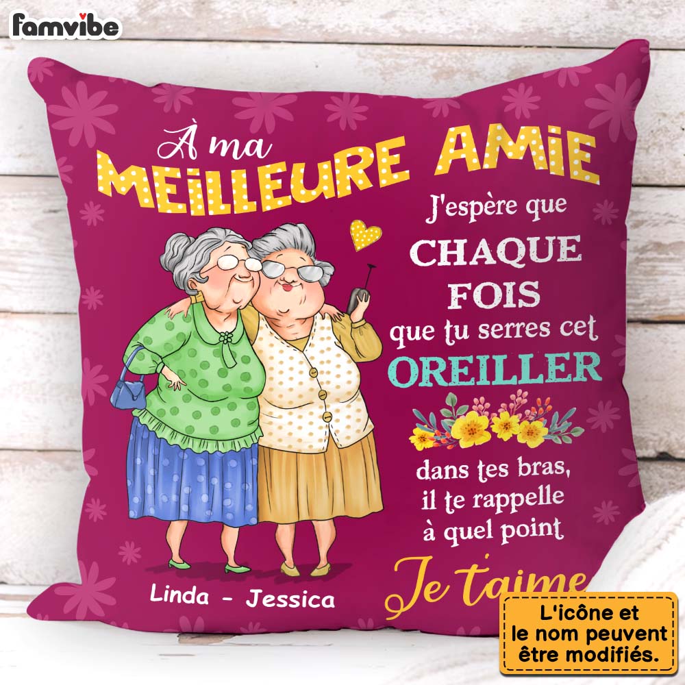 Personalized Gift For Friends French À Ma Meilleure Amie Pillow 30985 Primary Mockup