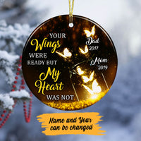 Personalized Memorial Mom Dad Butterfly Heaven Ornament OB244 99O60 thumb 1