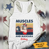 Personalized Gym Women Muscles & Mascara Racerback Tank JL105 95O34 thumb 1