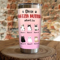 Personalized Cat Mom Katzen Mutter German Steel Tumbler AP132 73O57 thumb 1