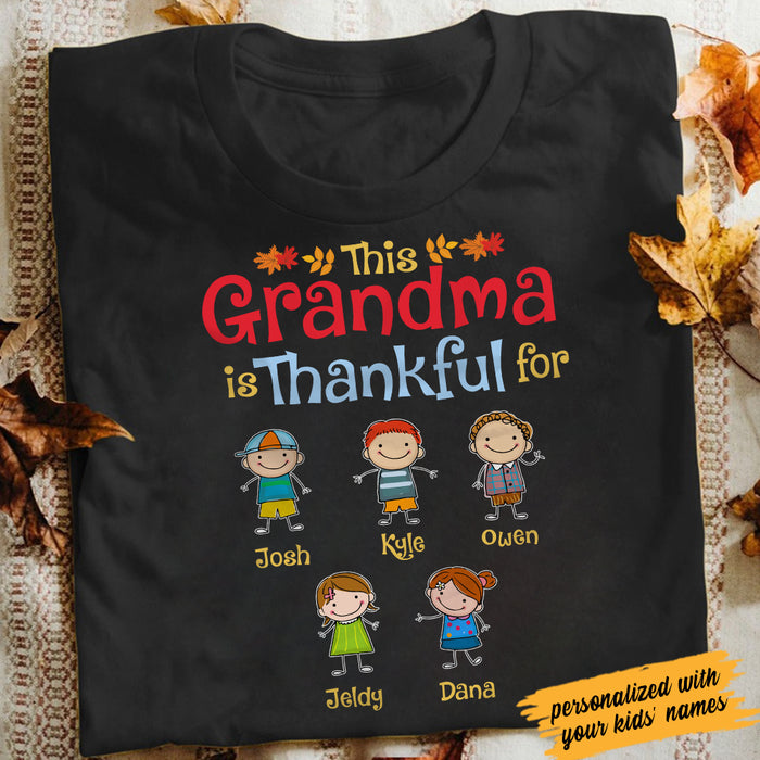 Personalized Grandma Thankful Fall Halloween T Shirt AG202 81O34 1