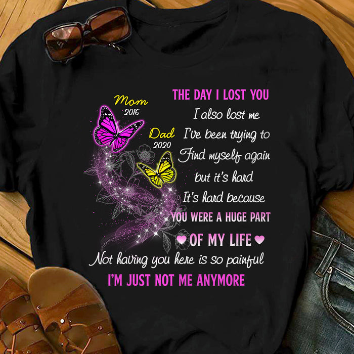Personalized Butterflies Memorial Mom Dad T Shirt MR312 67O36 1