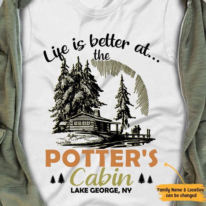 Personalized Family At The Cabin White T Shirt JN252 95O65 1