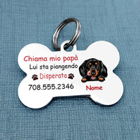 Personalized Dog Lost  Italian Cane Cagna Bone Pet Tag AP1313 81O34 thumb 1