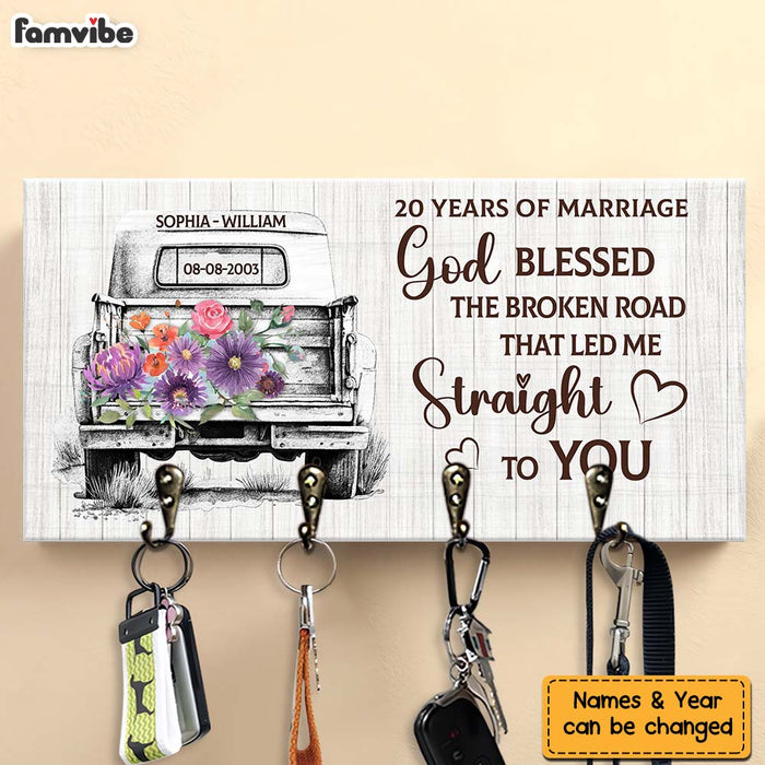 Personalized 20 Years Anniversary Couple Gift Key Holder 29035 1