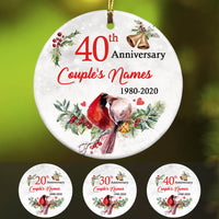 Personalized Wedding Anniversary Cardinals  Ornament OB23 30O60 thumb 1