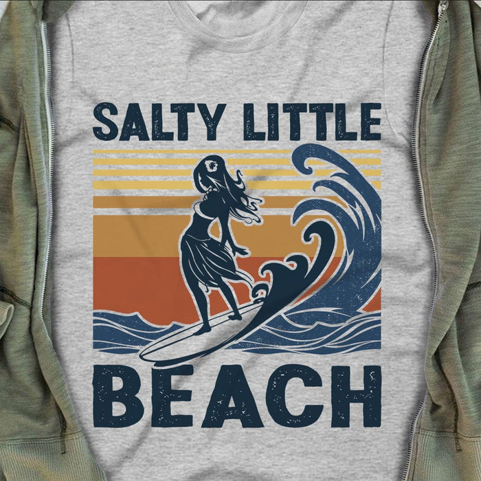 Surfing Salty Little Beach White T Shirt JN132 85O53 1