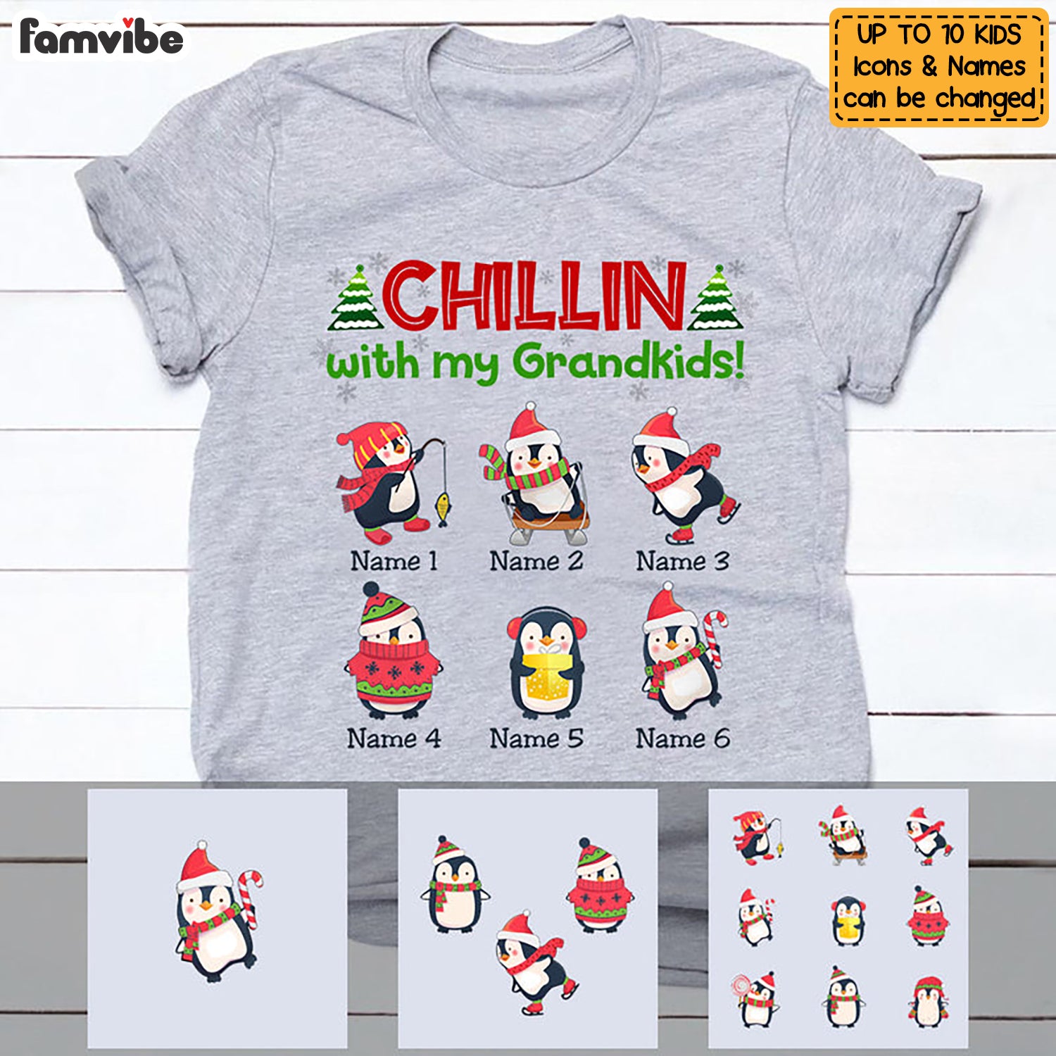 Personalized Grandma Christmas Chillin With Kids T Shirt OB81 81O53