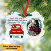 Personalized Love Couple Red Truck Christmas Benelux Ornament NB125 87O47 1