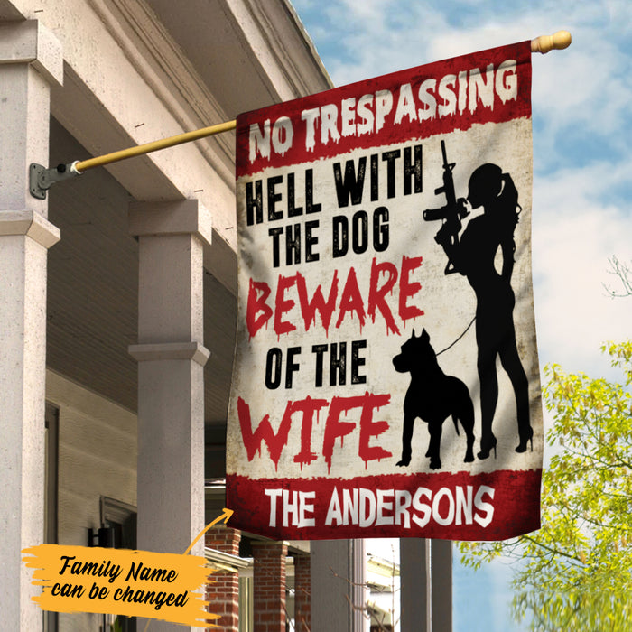 Personalized No Trespassing Halloween Flag AG192 85O57 1