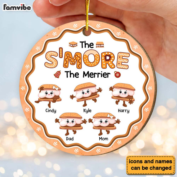 Personalized Family Gift The S'more The Merrier Circle Ornament 29953 1
