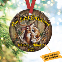 Personalized Hunting Our First Christmas Couple Ornament OB131 65O60 thumb 1
