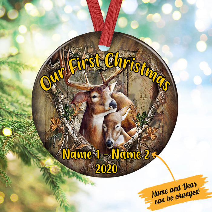 Personalized Hunting Our First Christmas Couple Ornament OB131 65O60 1