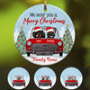 Personalized We Woof You Dog Christmas Red Truck Cernamic Ornament OB63 73O57 1