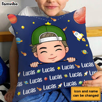 Personalized Gift For Grandson Custom Name Outer Space Pillow 30768 thumb 1
