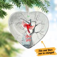 Personalized Cardinal Memorial Mom Dad Heart Ornament NB183 87O36 thumb 1