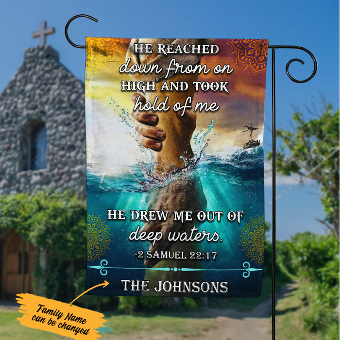 Personalized Jesus He Reached Down From On High Flag JL233 30O36 1