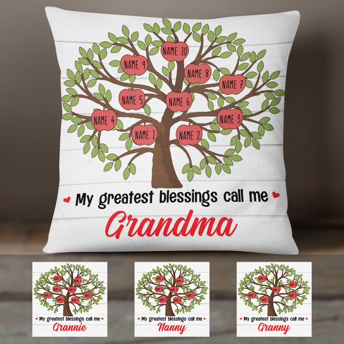 Personalized My Blessings Call Me Grandma  Pillow OB52 85O36 (Insert Included) 1