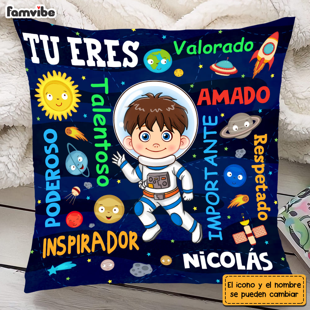 Personalized Gift For Grandson Astronaut Space Spanish Pillow 30721 Primary Mockup