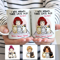 Personalized Cat I Was Normal Mug JR231 30O53 thumb 1