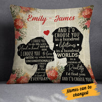 Personalized Valentine Couple I Choose You Pillow  JR112 81O34 (Insert Included) thumb 1