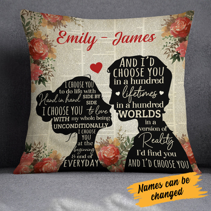Personalized Valentine Couple I Choose You Pillow  JR112 81O34 (Insert Included) 1