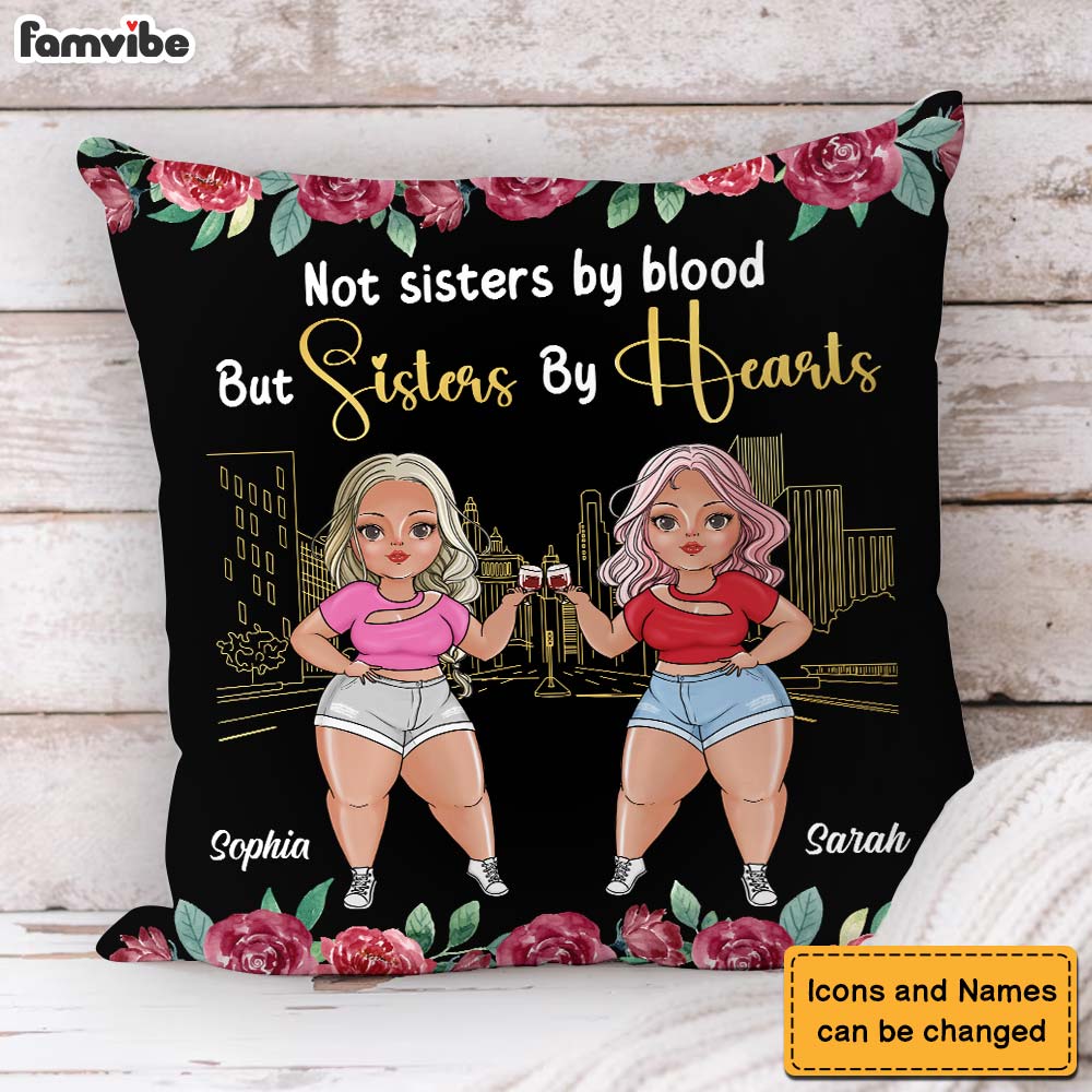Personalized Gift For Friends Sisters By Hearts Pillow 30777 Primary Mockup