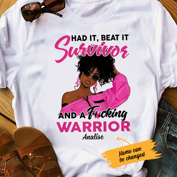 Personalized Breast Cancer Survivor Warrior T Shirt AG212 95O47 1